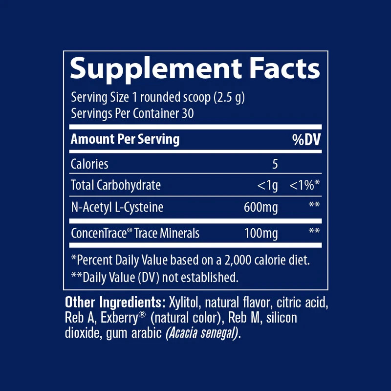 Trace Minerals NAC Powder 600mg Watermelon 2.6oz (75g) 30 Servings Exp 11/26