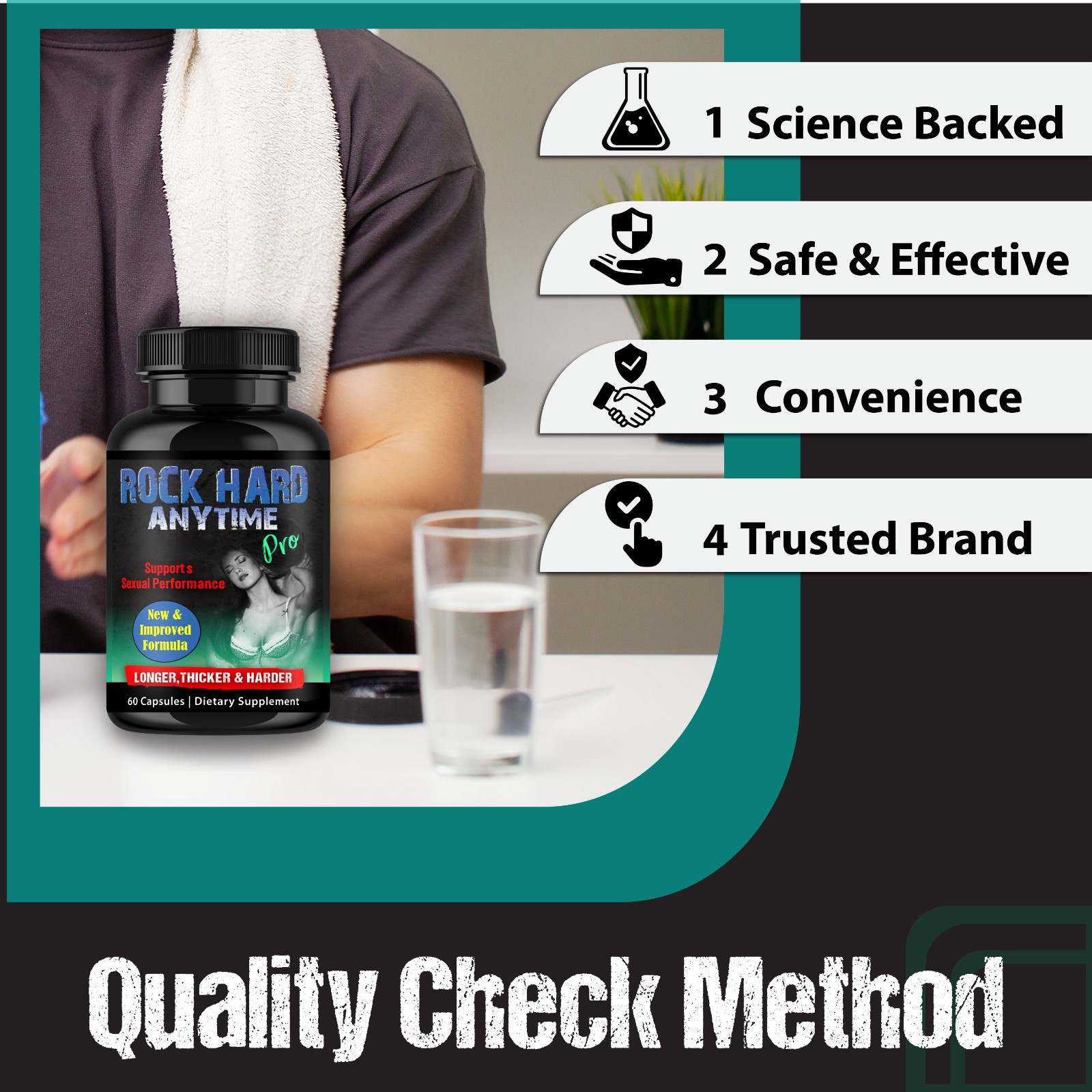 Testosterone Booster, Increase Stamina & Strength, Drive Energy For Male -60 C