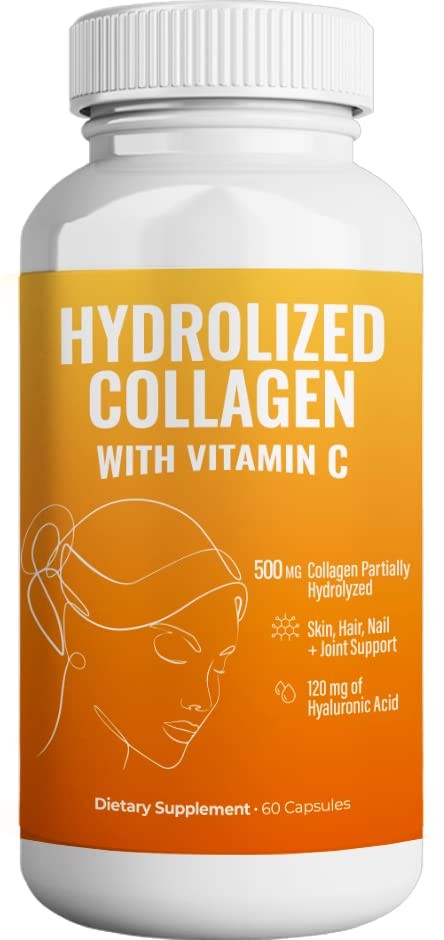 AURA VITAMINS Ultra Collagen Pack | Hydrolyzed Collagen with Vitamin C 500mg 60C
