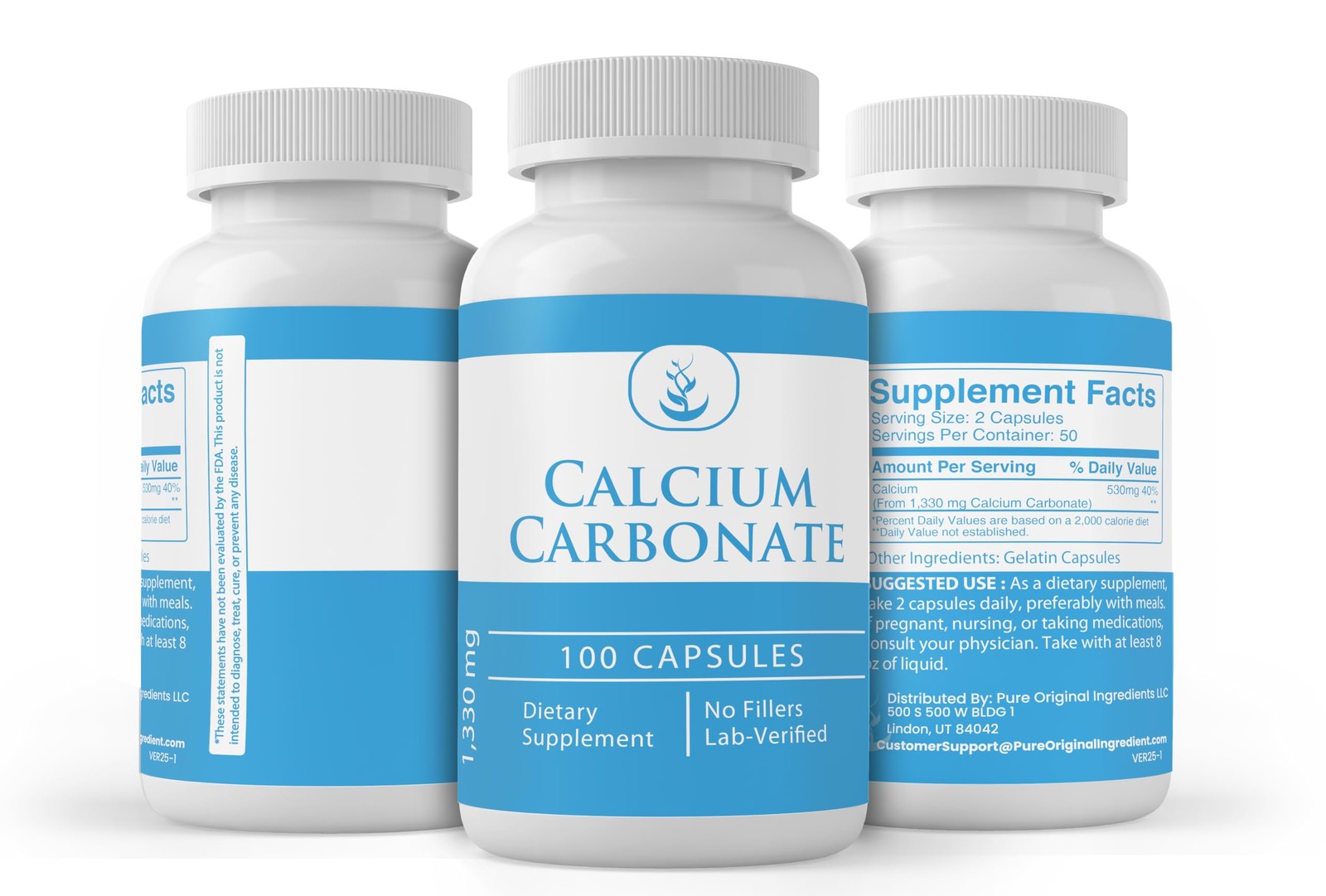 Pure Original Ingredients Calcium Carbonate, (100 100 Ounce (Pack of 1)