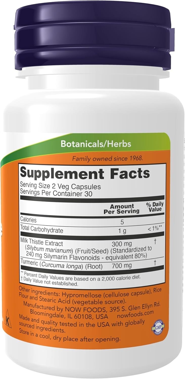 NOW Foods Silymarin Milk Thistle Extract, 150 mg, 60 Veg Capsules x4 pack
