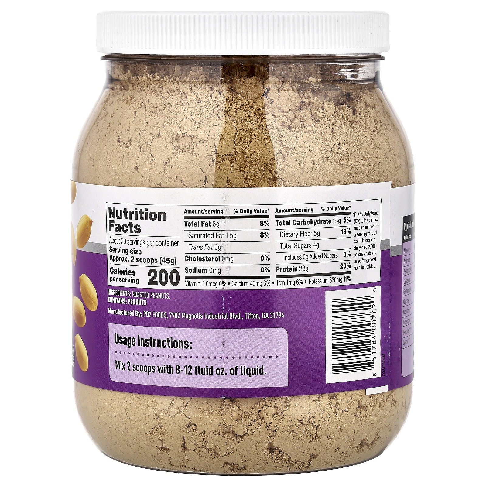 Pure Peanut Protein Plant Powder, 2 lbs ( 907 g)
