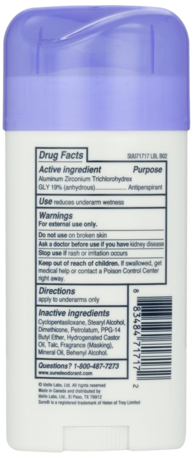 Sure Deodorant Invisible Solid, Unscented – 2.6 oz Ounce (Pack of 3)