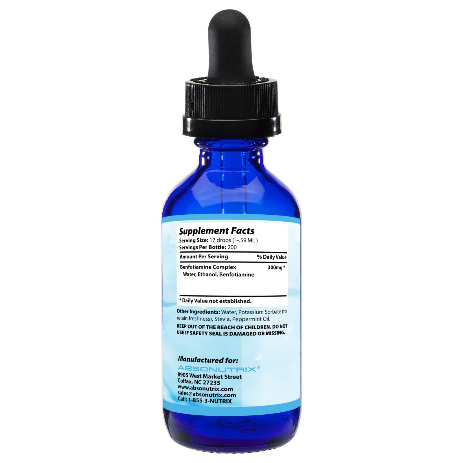 Absonutrix Benfotiamine Complex 300mg Heart and overall body health 4 fl oz USA