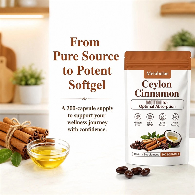 3x Metabolae Cinnamon MCT Oil Softgels, Non-GMO, Gluten Free, 300 Softgels
