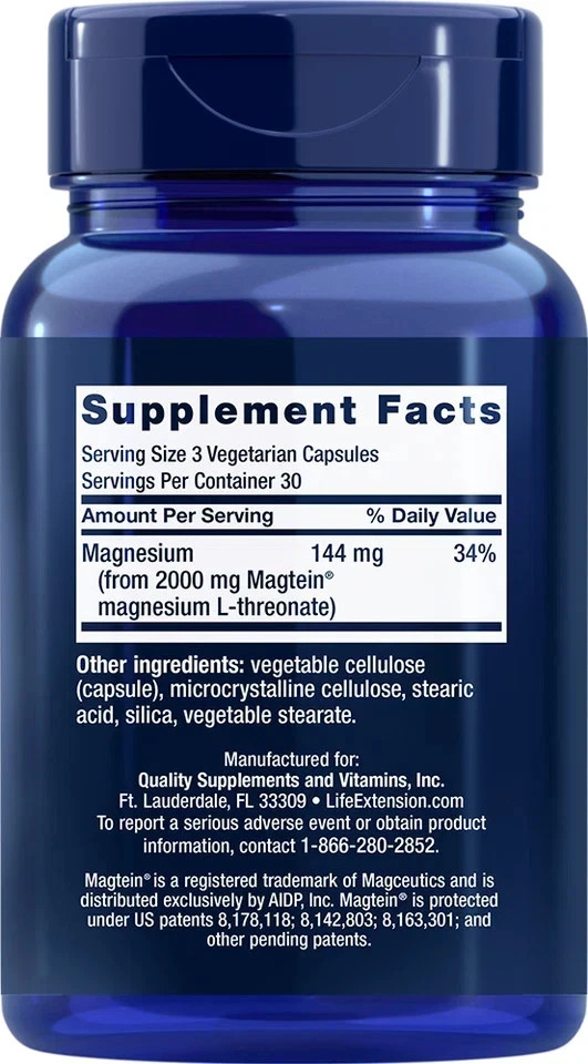 2 PACK Neuro-Mag Magnesium L-Threonate from 2000 mg Magtein – Life Extension