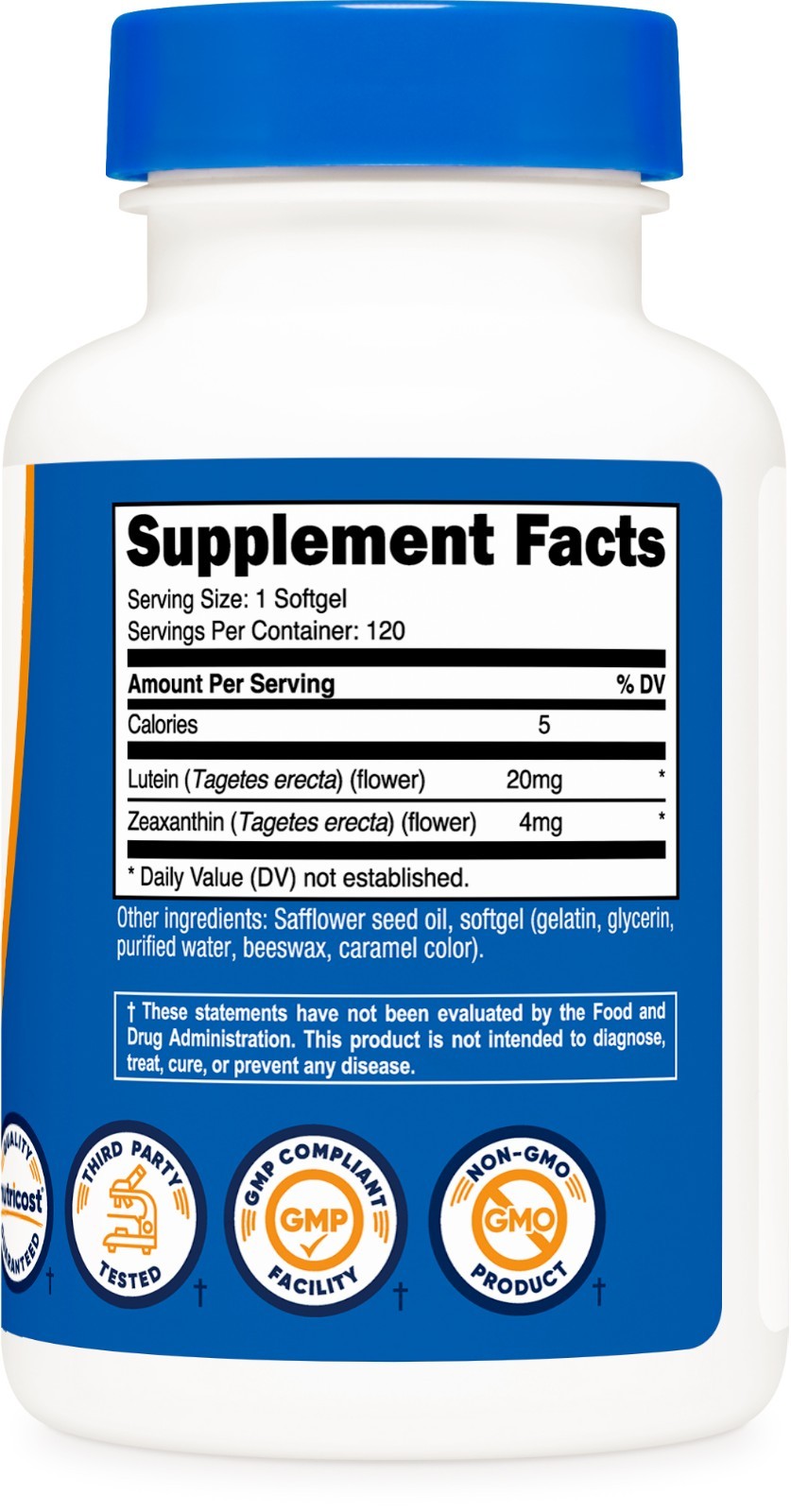 Nutricost Zeaxanthin with Lutein 20mg, 120 Softgels, Non-GMO & Gluten Free