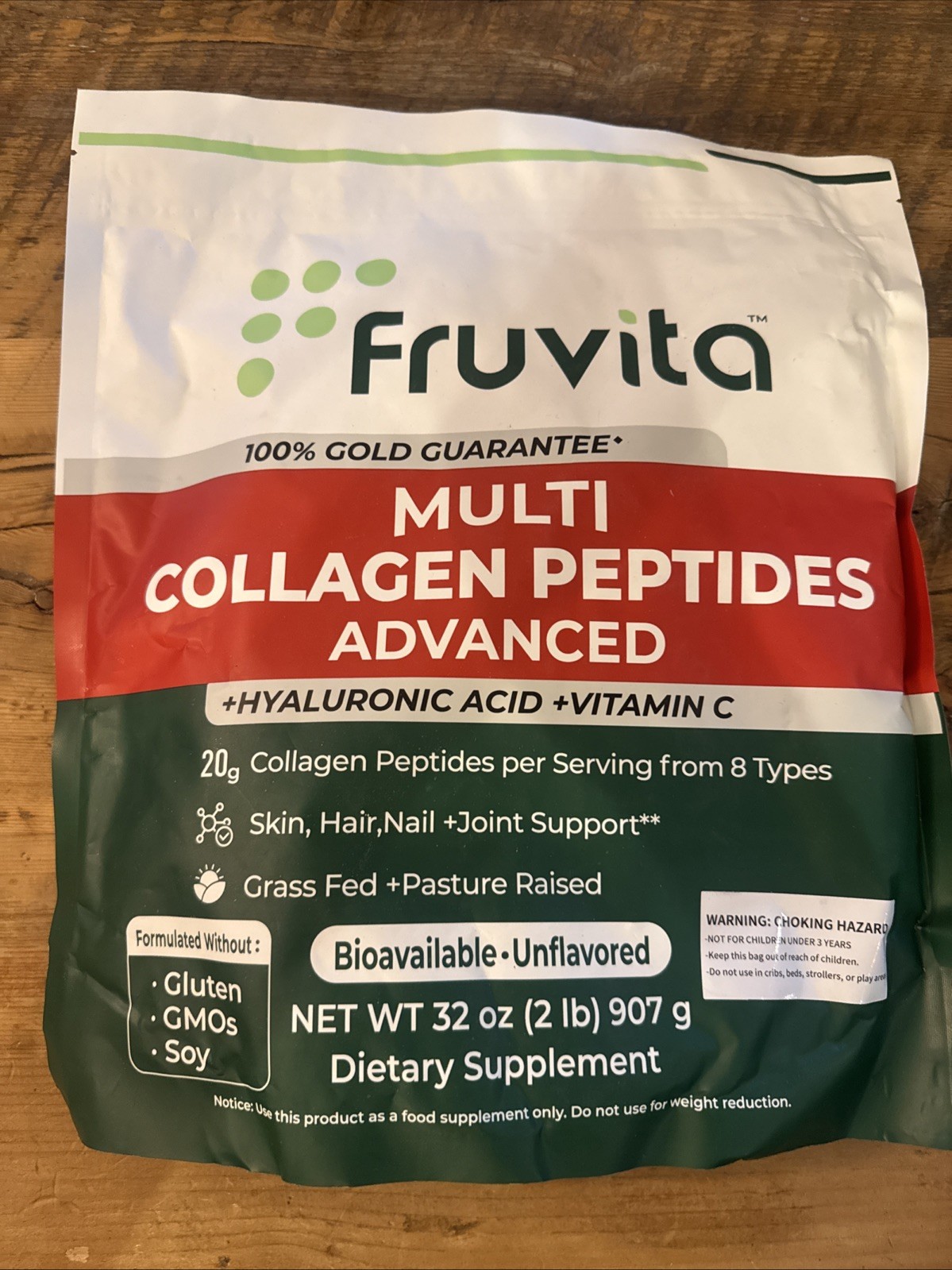 Fruvita Multi Collagen Peptides Powder & Dietary Supplement 32oz Exp 8/29/2027
