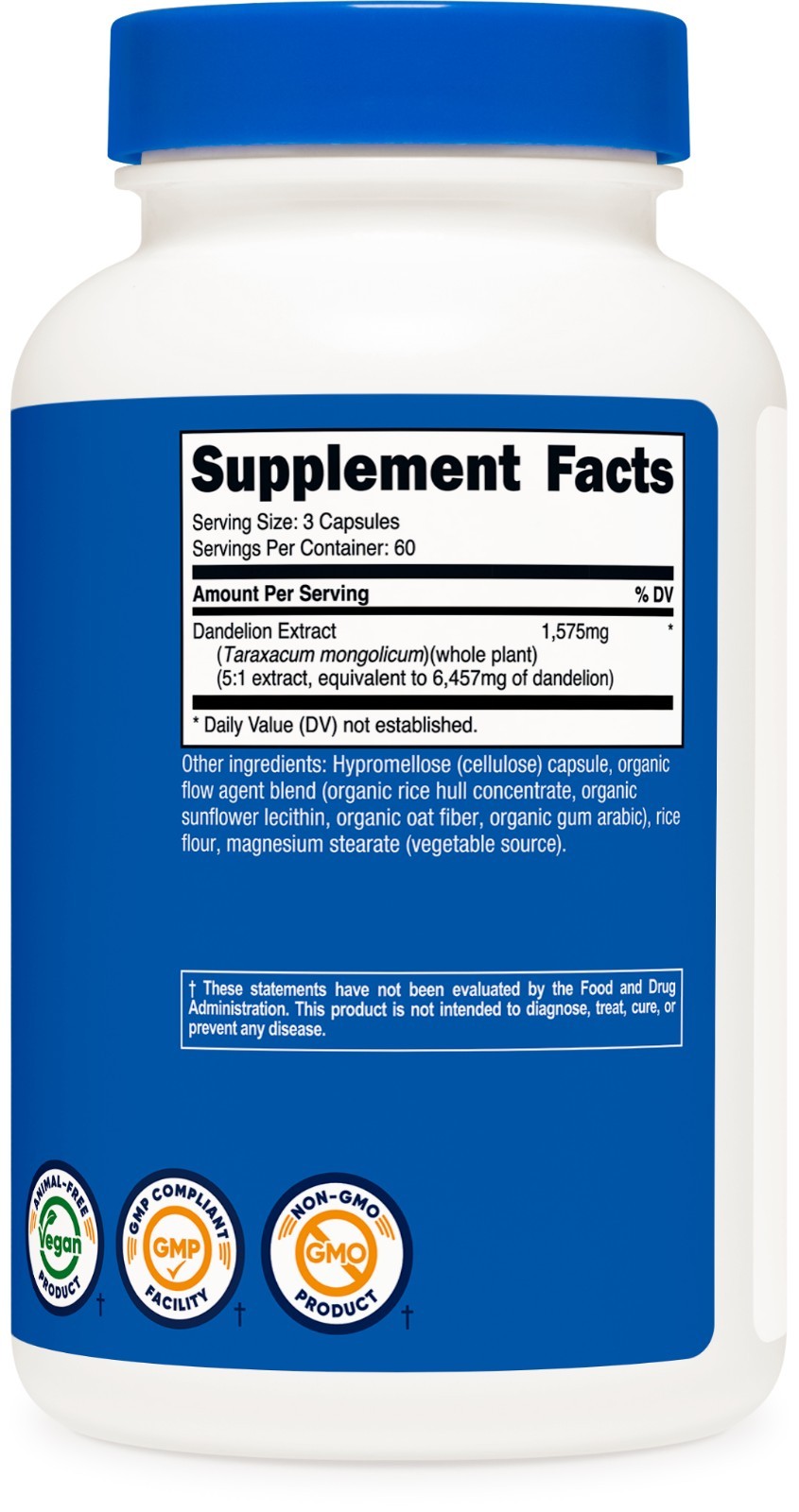 Nutricost Dandelion Root 525mg, 180 Capsules – 1575mg Serving, Non-GMO