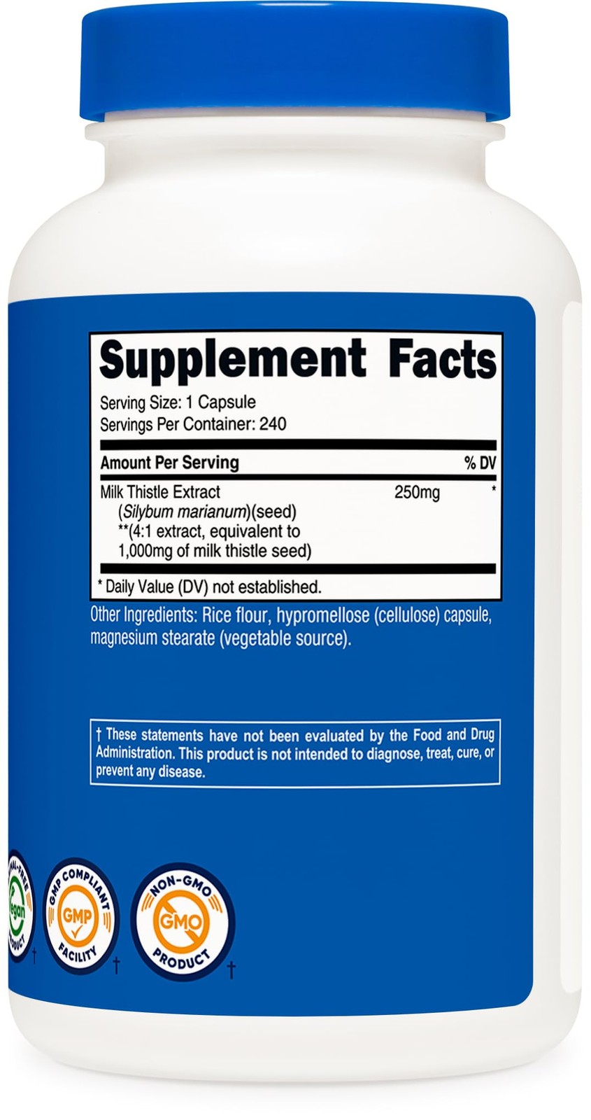Nutricost Milk Thistle Extract 240 Capsules, 240 240 Count (Pack of 1)