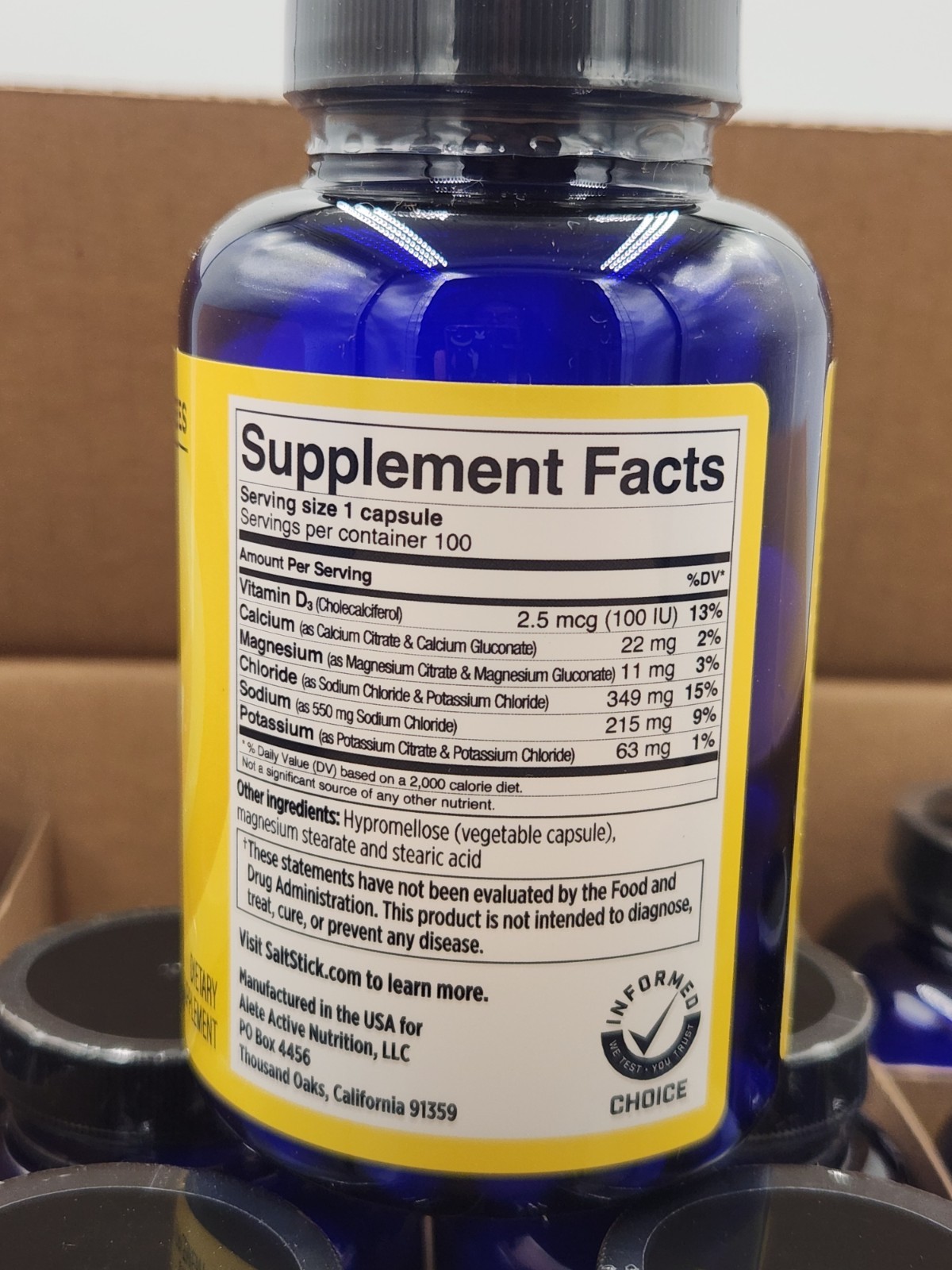 SaltStick Electrolyte Capsules 12 bottles exp 12/2028