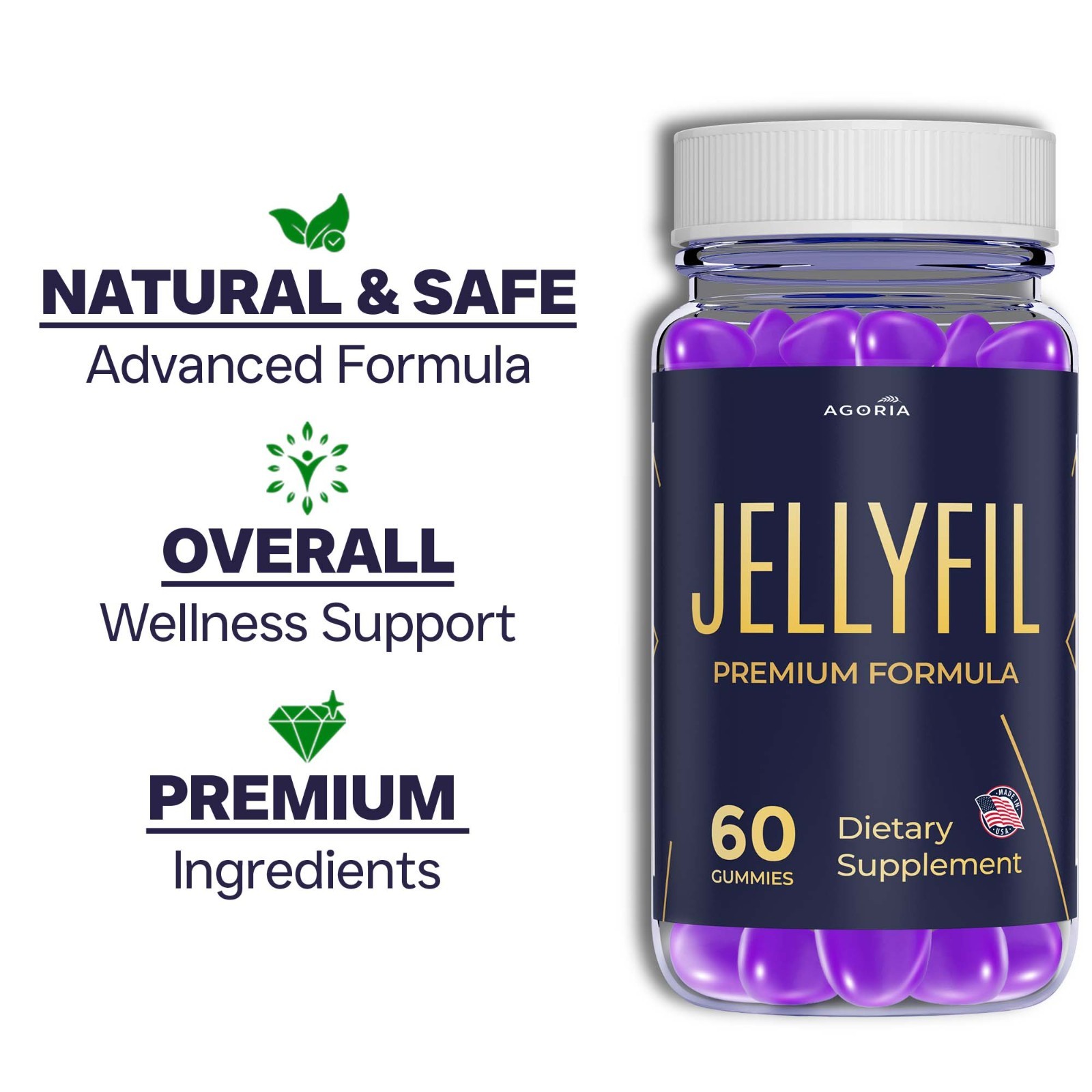 (1 Pack) Jellyfil Male Gummys, Advanced Male Health Vitamin Support Gummies