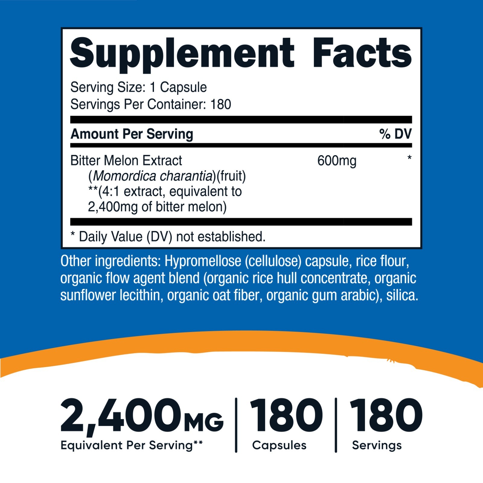 Nutricost Bitter Melon 600mg, 180 Capsules – Gluten Free, Non-GMO