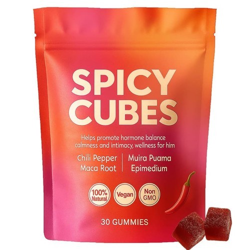 Peach Gummies Spicy Cubes 30 Gummies 1/2 Bag Support for Calm and Relaxation Hot
