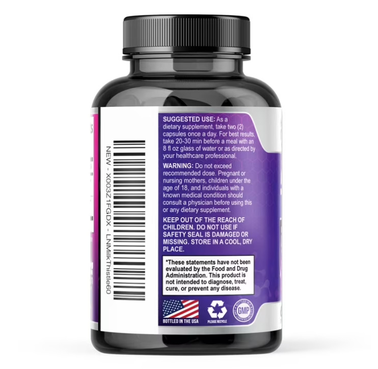 Milk Thistle Supplement for Liver Detox and Cleanse 1000mg, Milk Thistle Extract