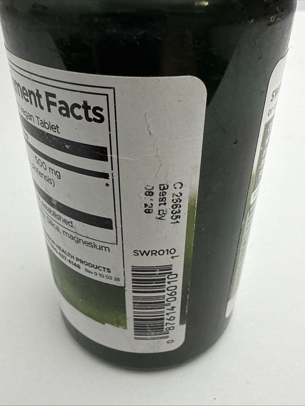 Swanson Spirulina 500 mg 180 Tablets Antioxidant Support BB 08/28