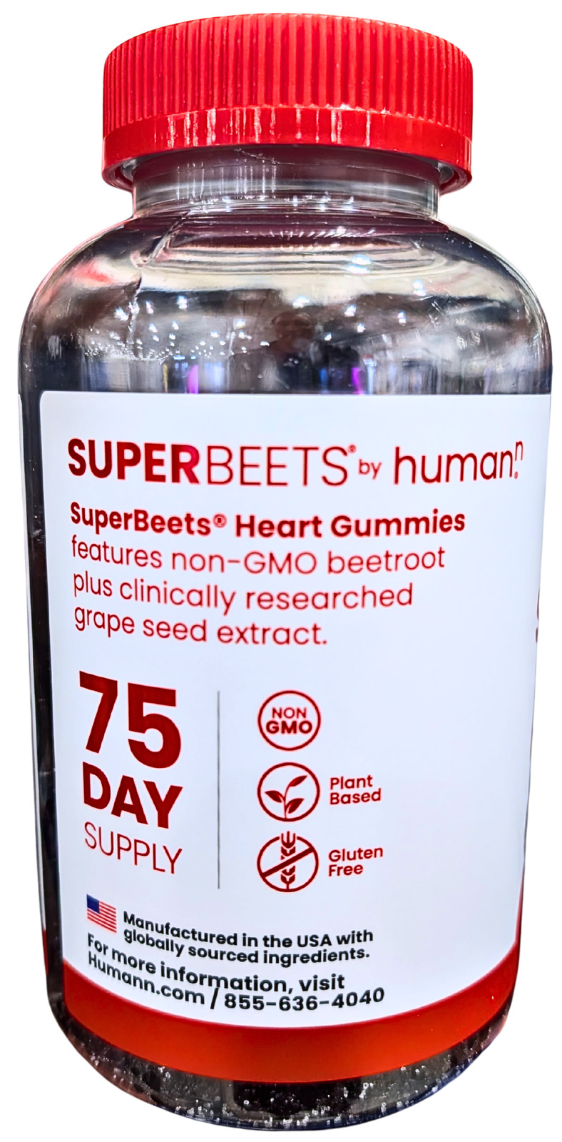 Humann SuperBeets Heart Gummies Strawberry 150 Count