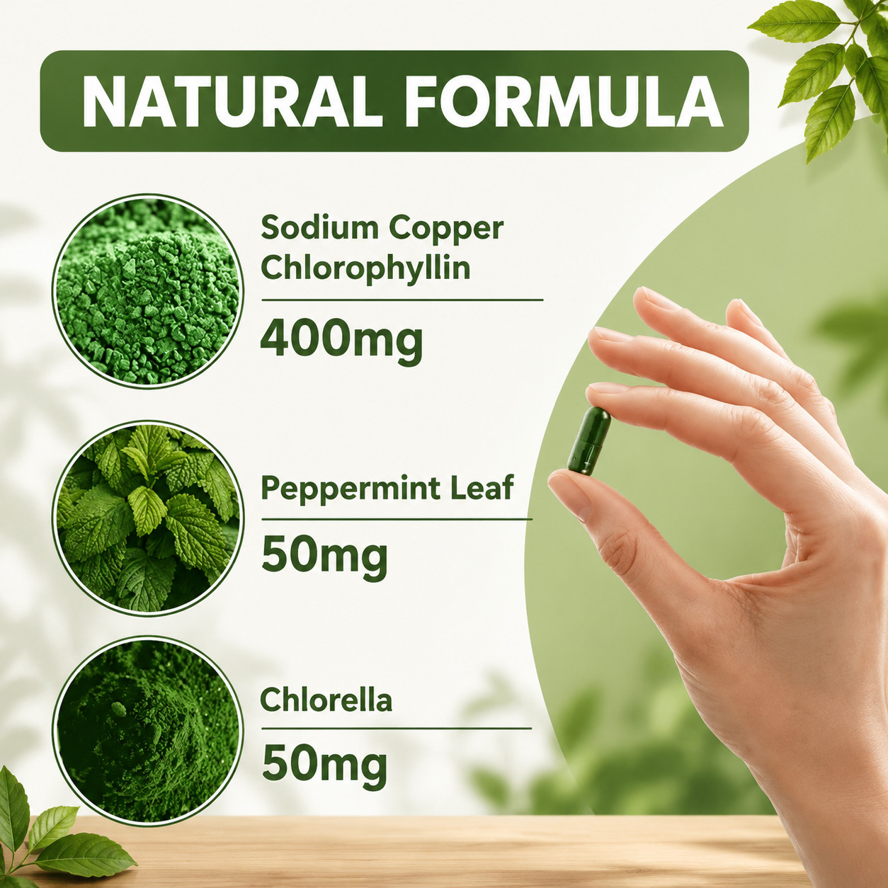 Deos Chlorophyll Internal Deodorant Capsules Full Body Fresh Detox Support 30ct