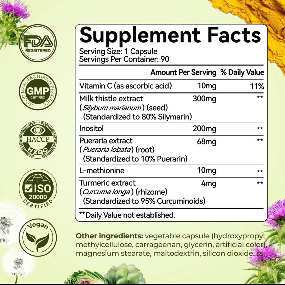 2 BOTTLES—Milk Thistle Liver Detox Supplement – 300mg Silymarin – OXYENERGY+