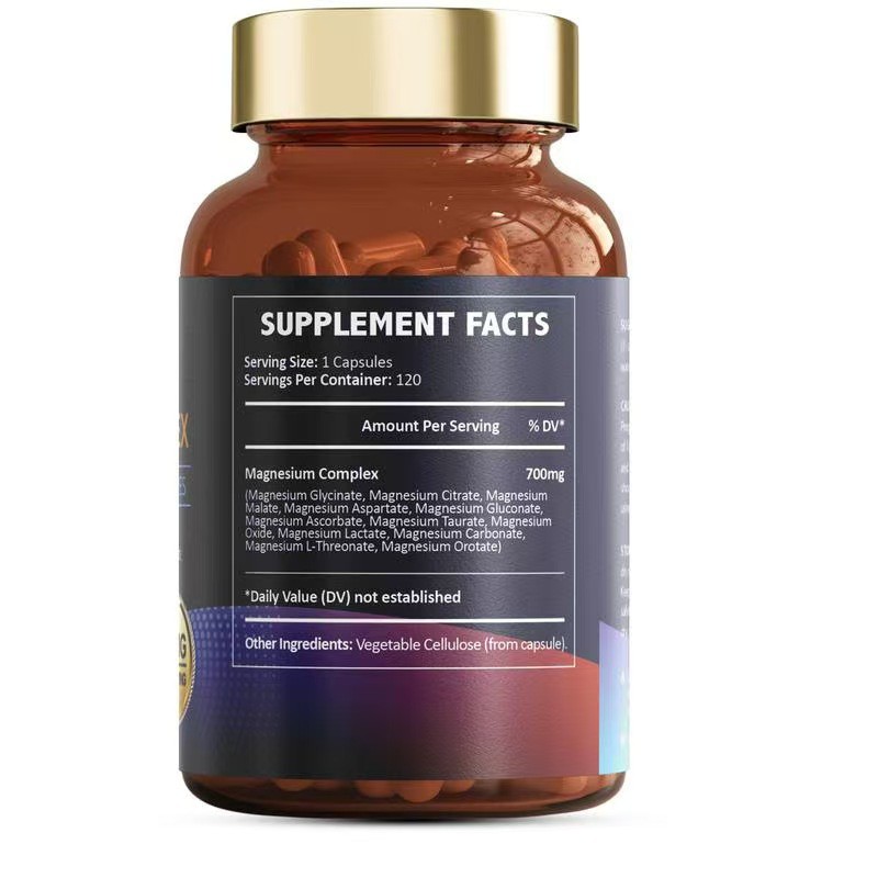 1-3 PACK Magnesium Complex 700mg 12 in 1 Magnesium Supplement with 120 counts-+