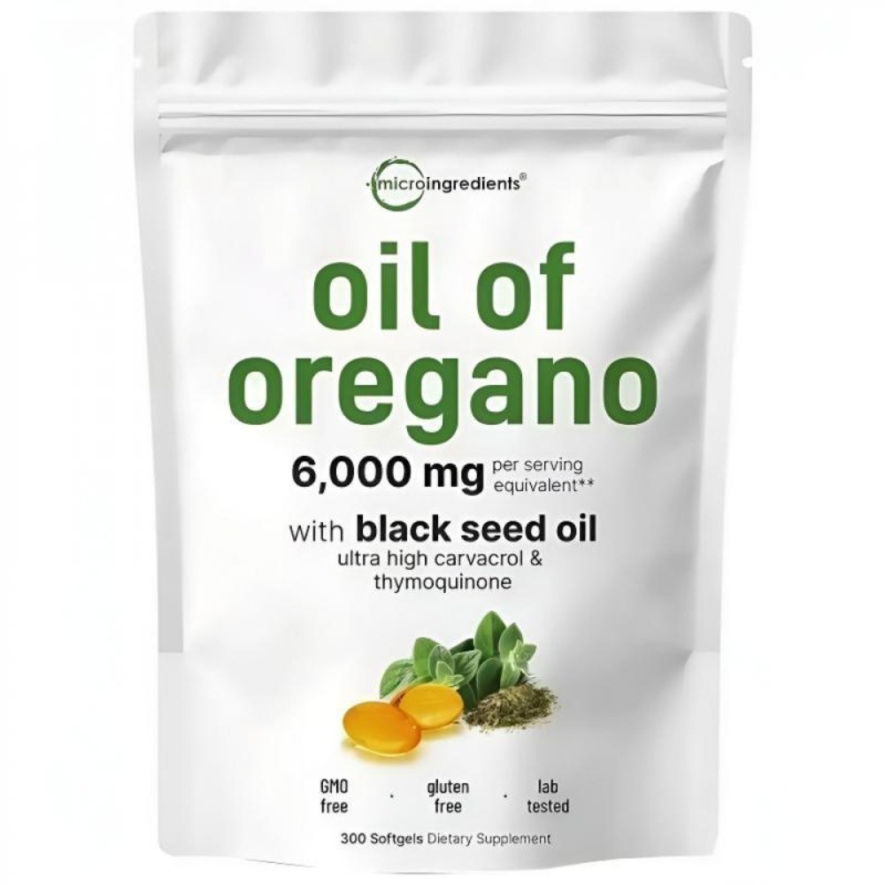2 in 1 Oil of Oregano & Black Seed Soft Gels Count plus Carvacrol, 40% discount