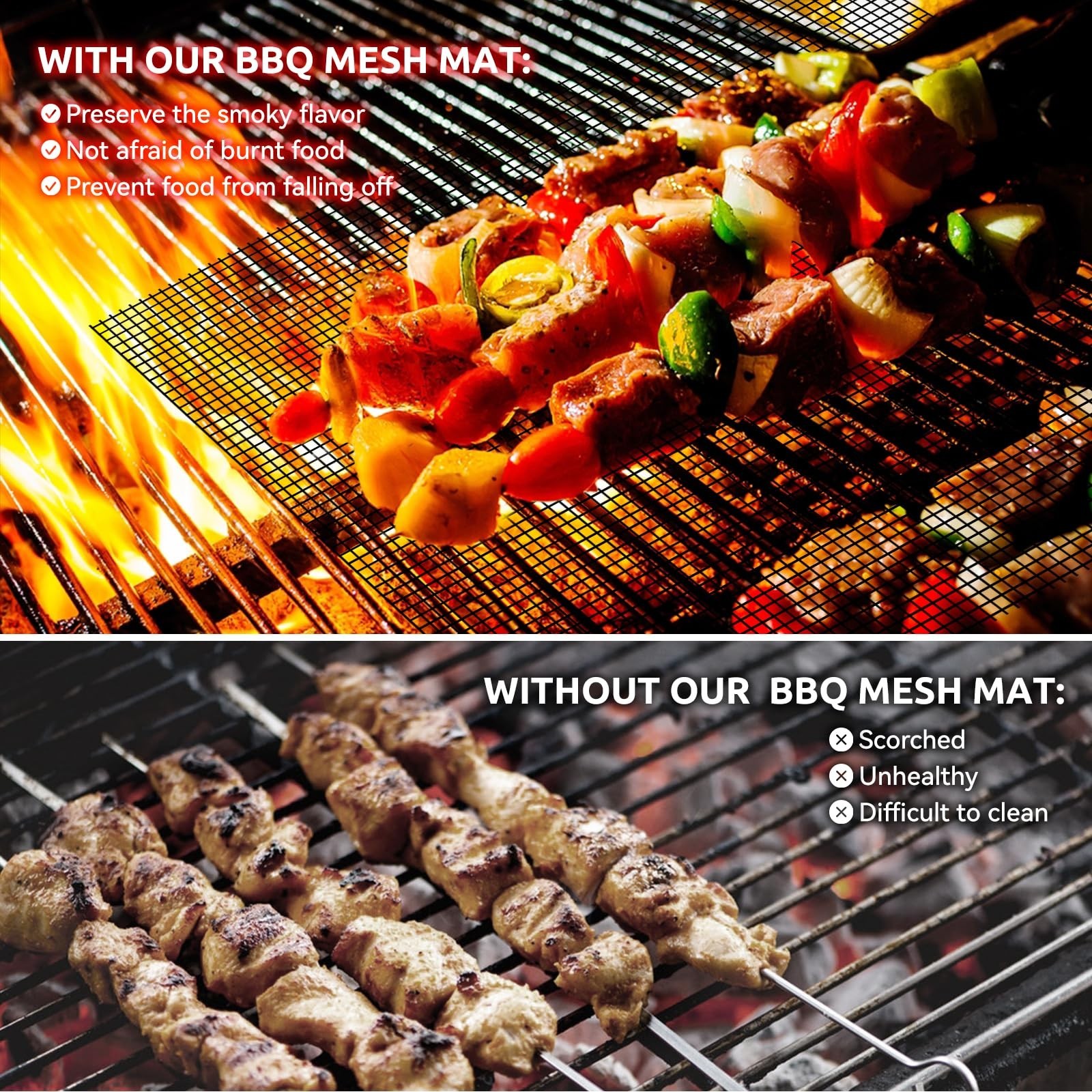 Dailyart Grill Mesh Mat – Set of 5 Non-Stick Mesh Grill Mats for Outdoor Gril…