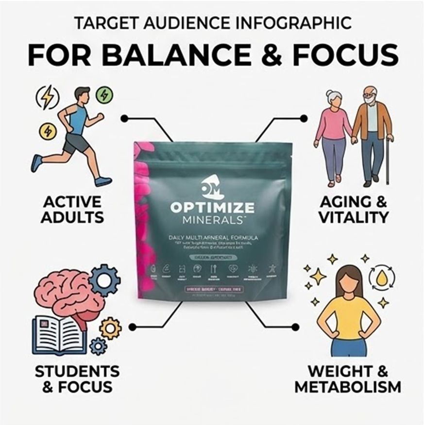 Optimize Minerals Daily Multi-Mineral Drink Mix 2-Pack Mixed Berry 60 Servings