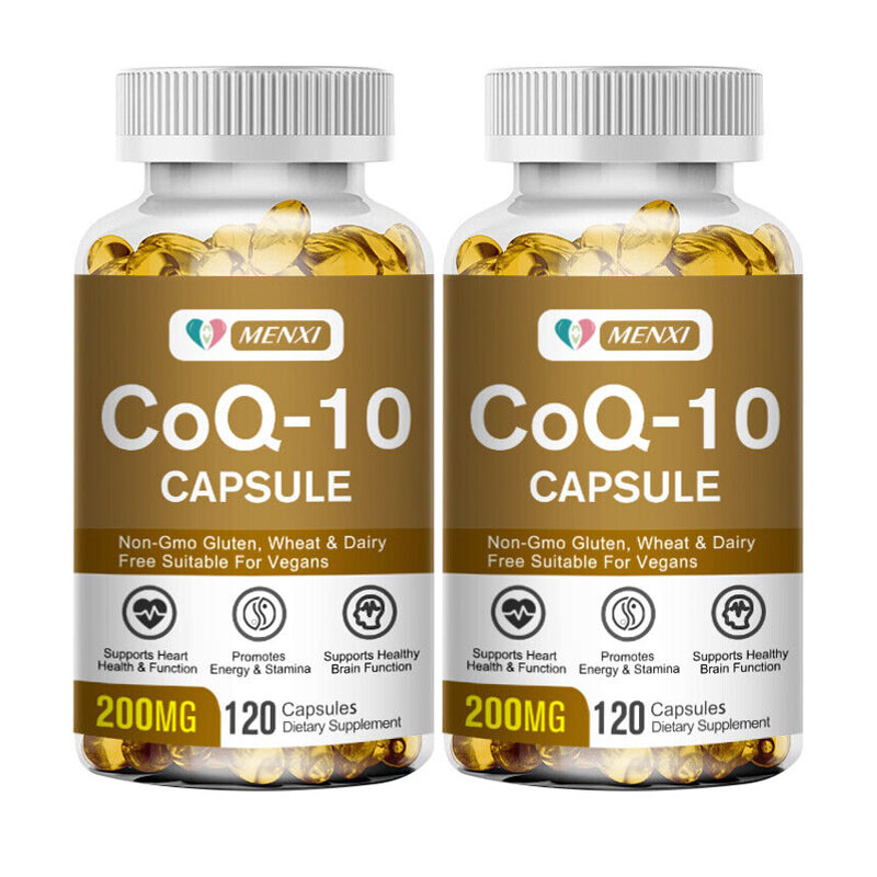 2 Bottles 200mg CoQ10 High Absorption Q10 Coenzyme Energy Support Heart Health