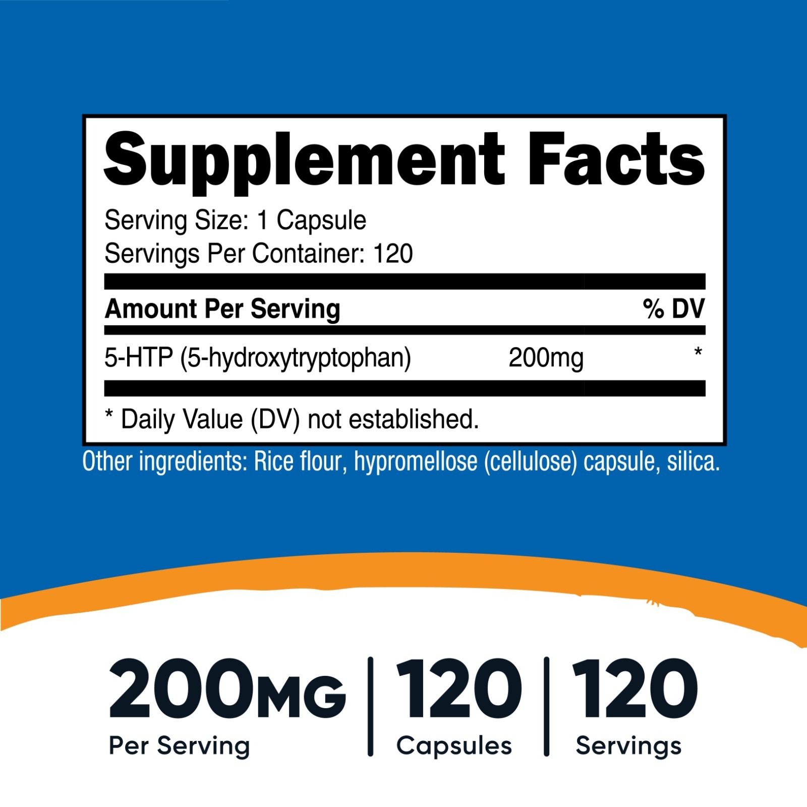 Nutricost 5-HTP 200mg, 120 Capsules (5-Hydroxytryptophan) – Gluten Free, Non-GMO