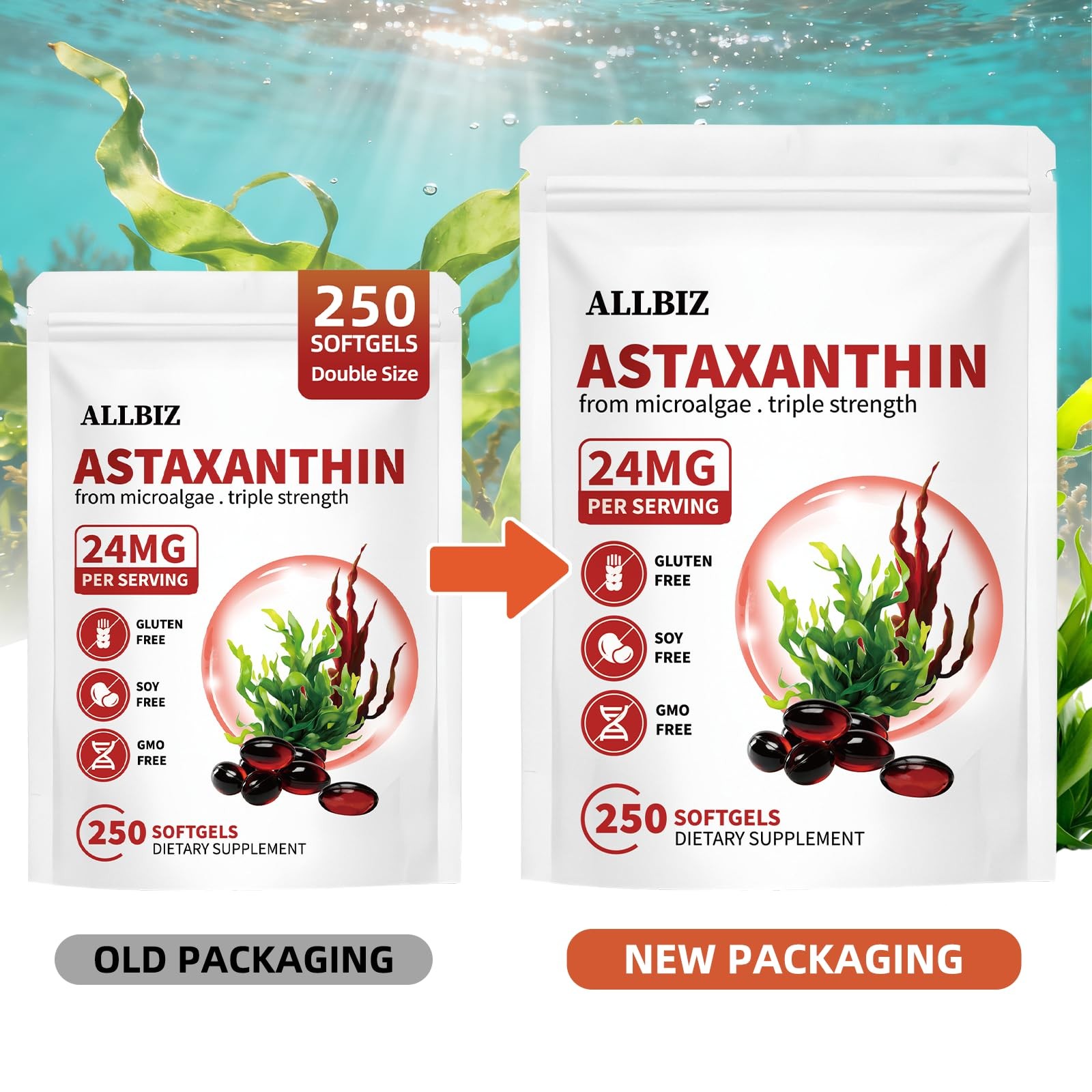 Astaxanthin 24mg | 250 Softgels | 250-Day Supply 250 Count (Pack of 1)