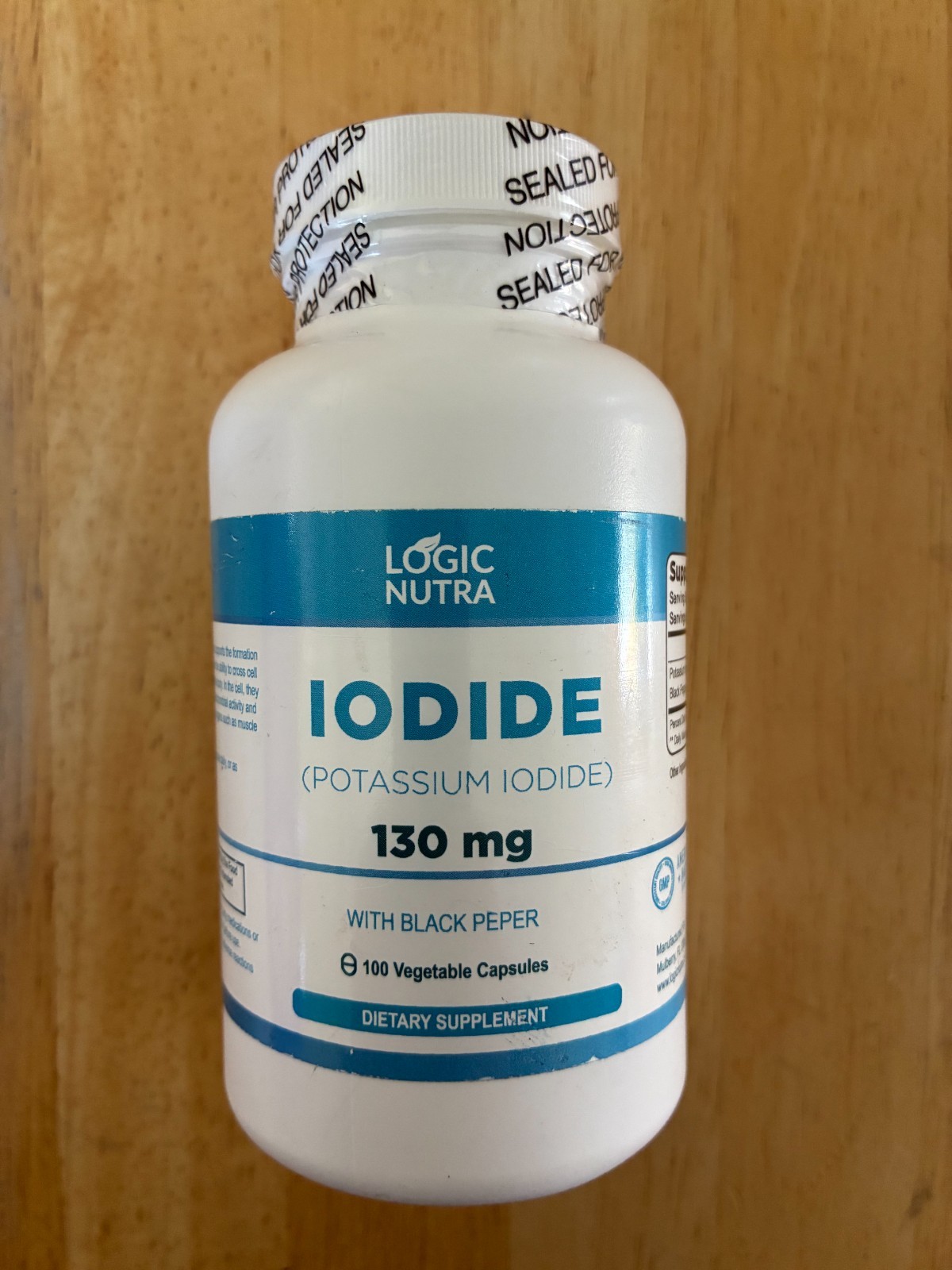 Logic Nutra Potassium + Iodide 100 Veg Capsules Supplement 130mg