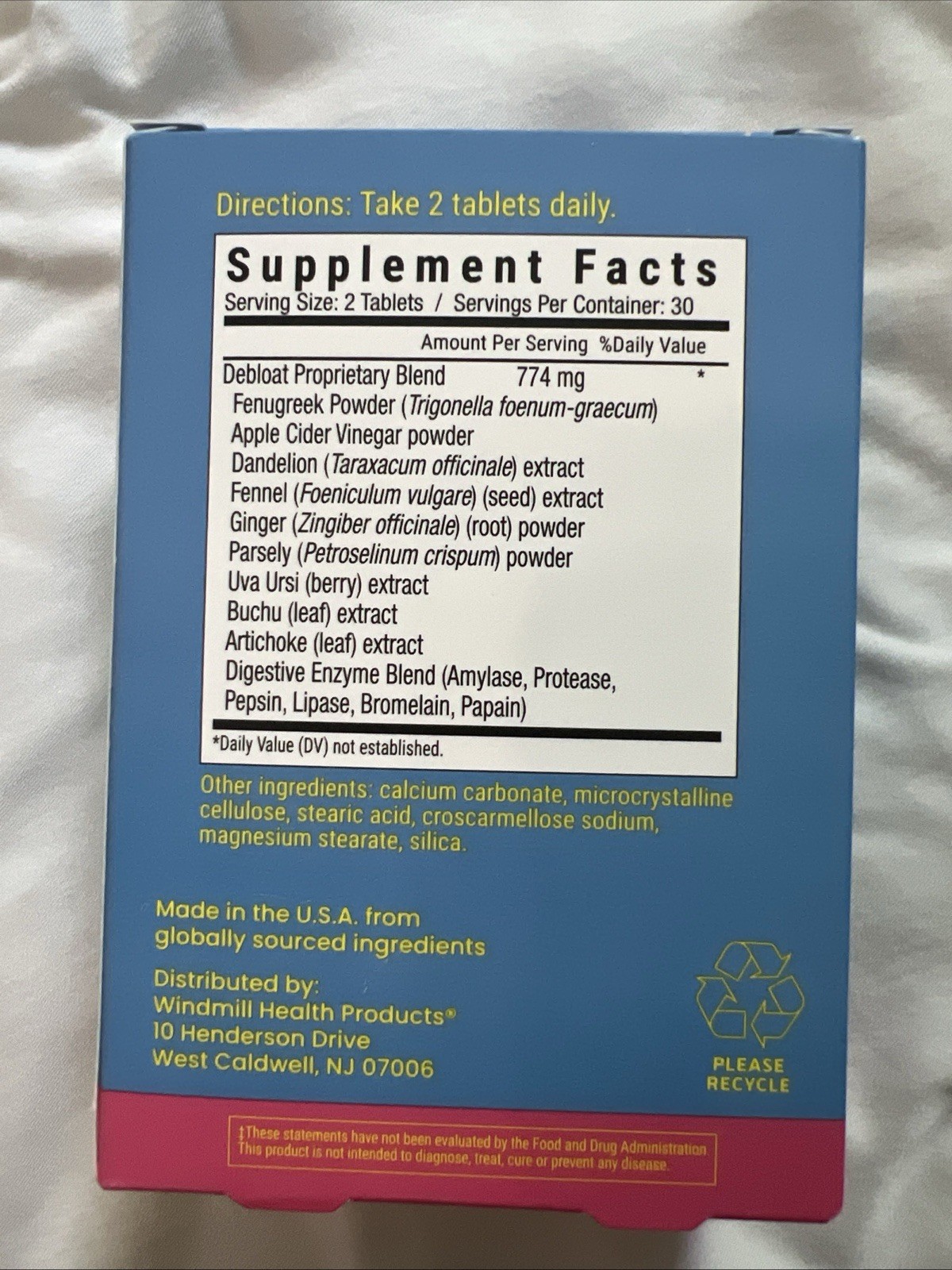 Exp 2028-10 Vibe Wellness DEBLOAT – Slim + Tone – Dietary Supplement 60 Tablets