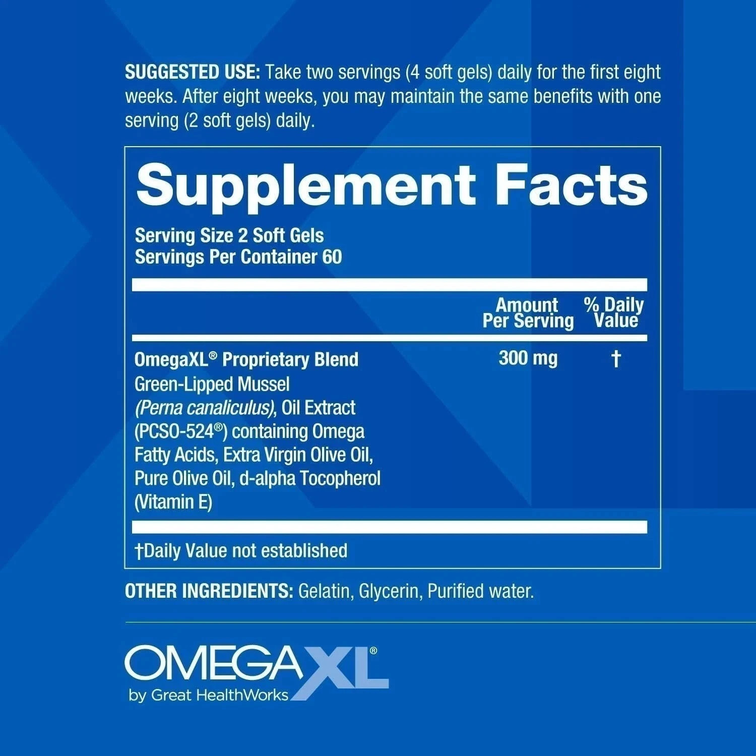 2 PAck OMEGA XL Joint & Muscle Support Green-Lipped Mussel Oil 120 Softgels