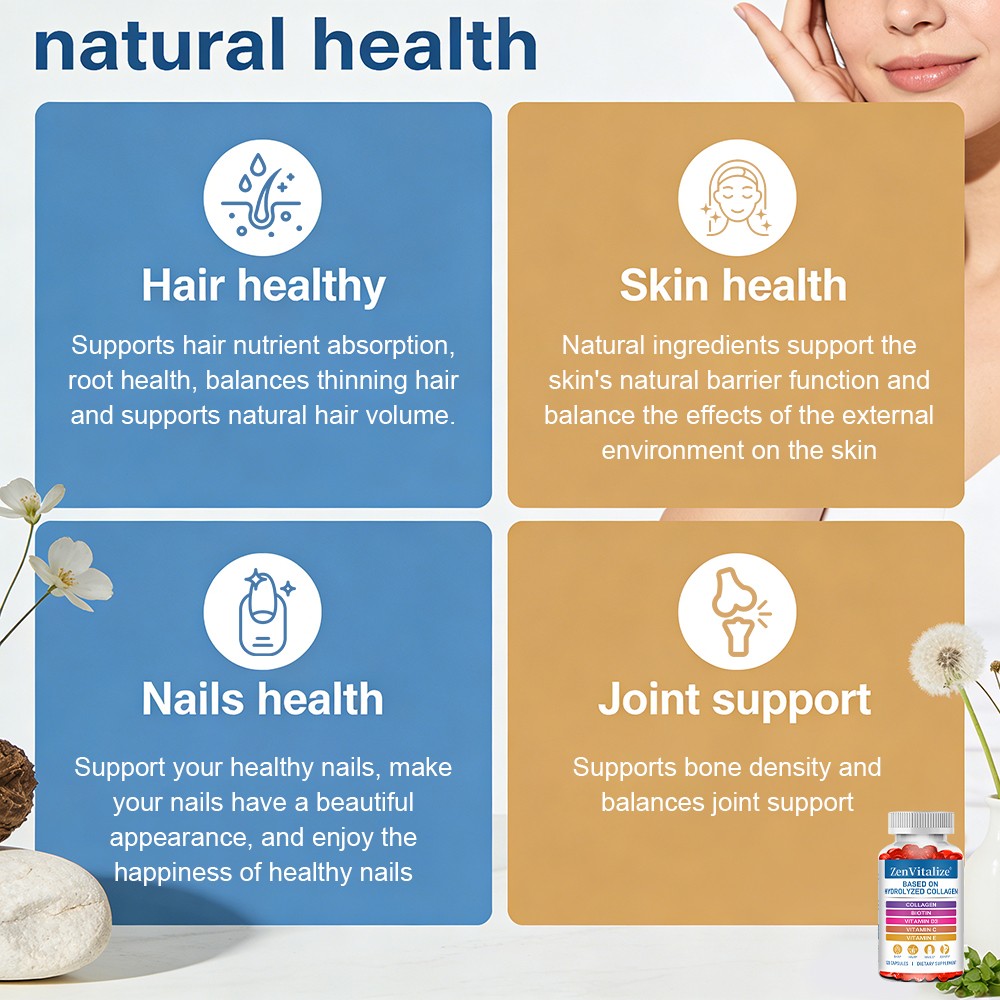 Hydrolyzed Collagen with Vitamin D3,C,E-Supports Joint Health 30/60/120 Capsules