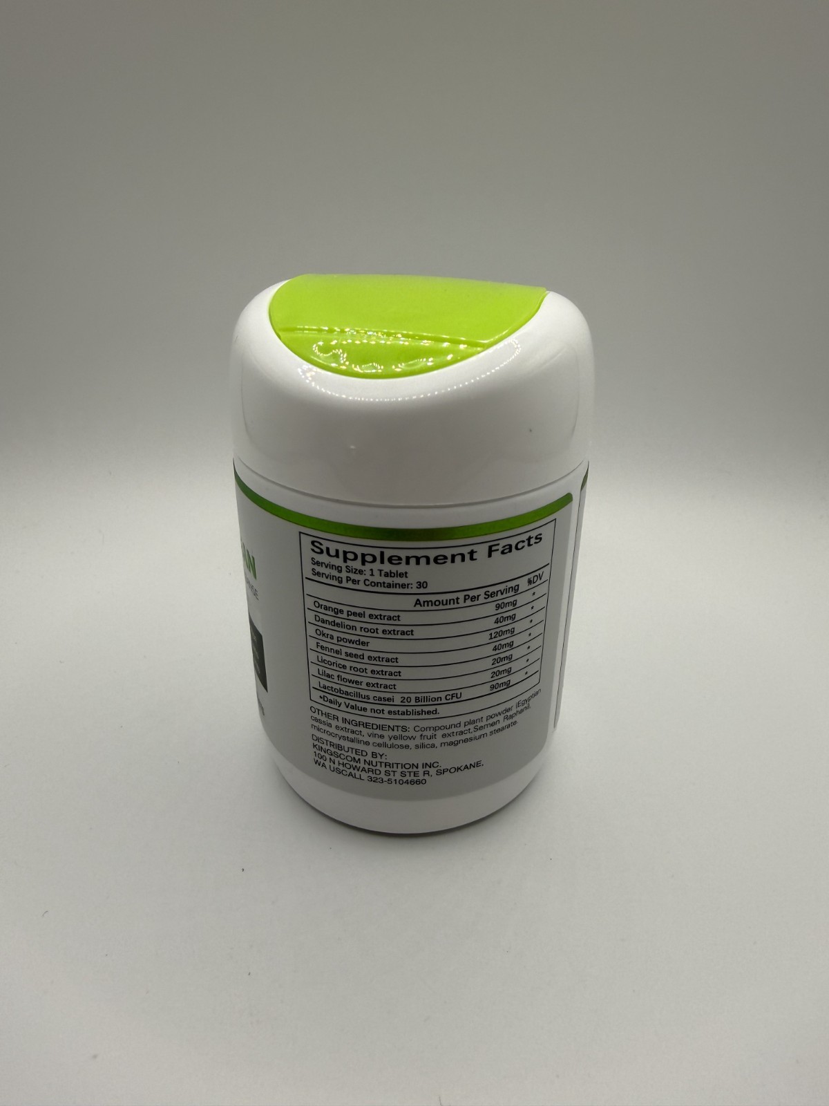 Kingscom Colon Clean Extra Strength Herbal Supplement 30 Tablets Licorice Lilac