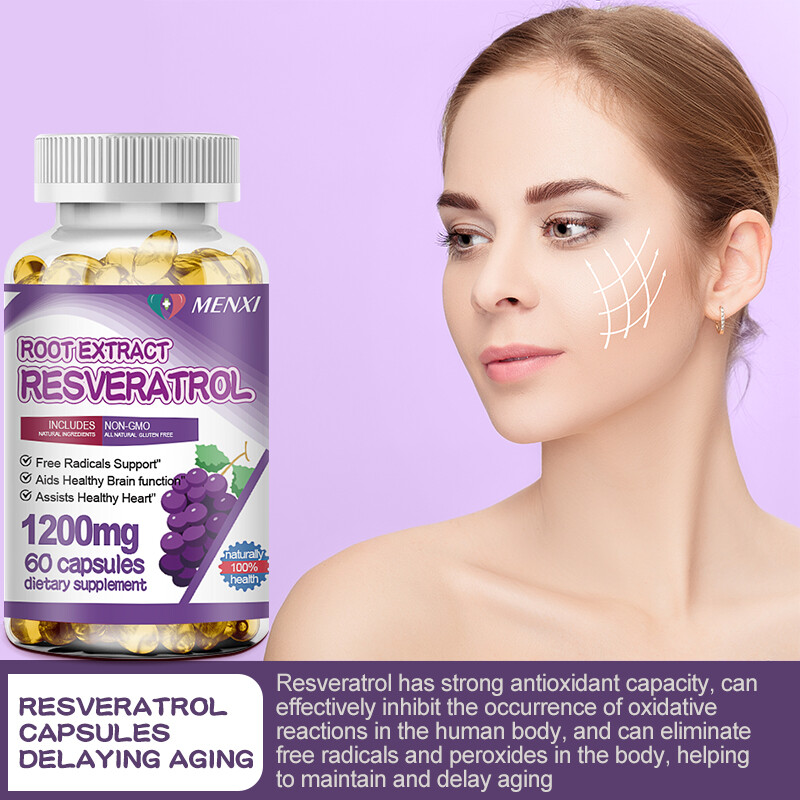 2 Bottles 1200MG Resveratrol Maximum Strength Natural AntiAging Antioxidant