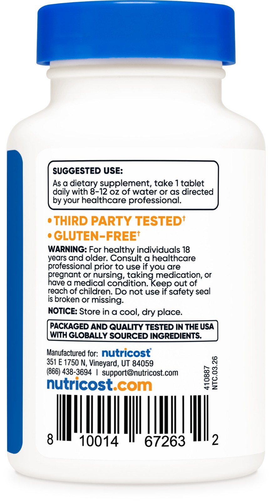 Nutricost Iodine (Natural Iodine from Sea Kelp) 325mcg, 240 Tablets
