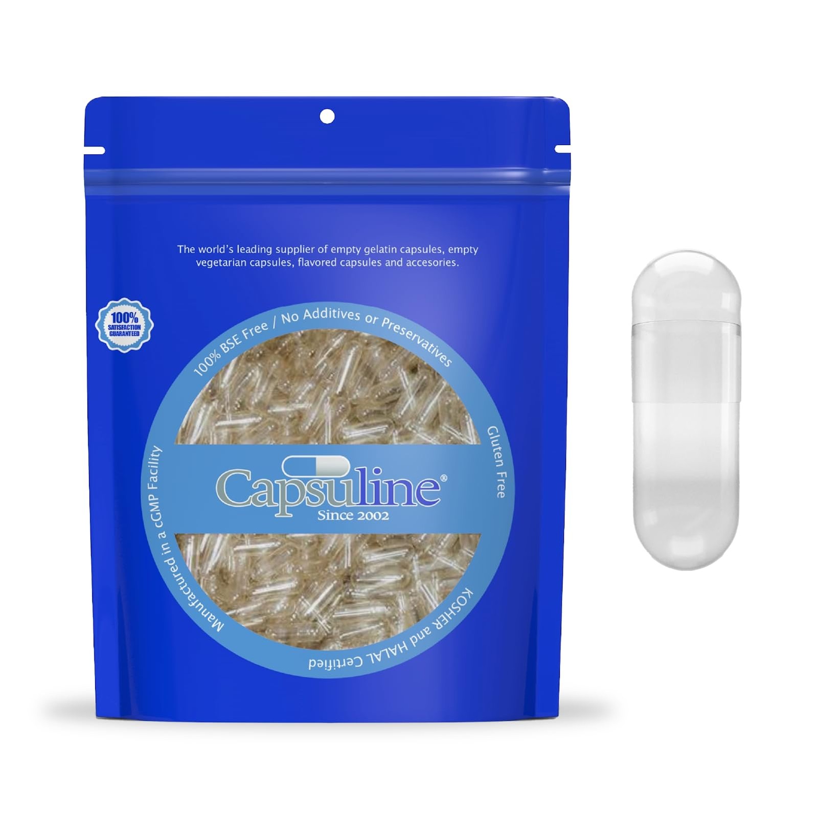Capsuline Size 000 Empty Gelatin Capsules, 1000 Count (Pack of 1), Clear