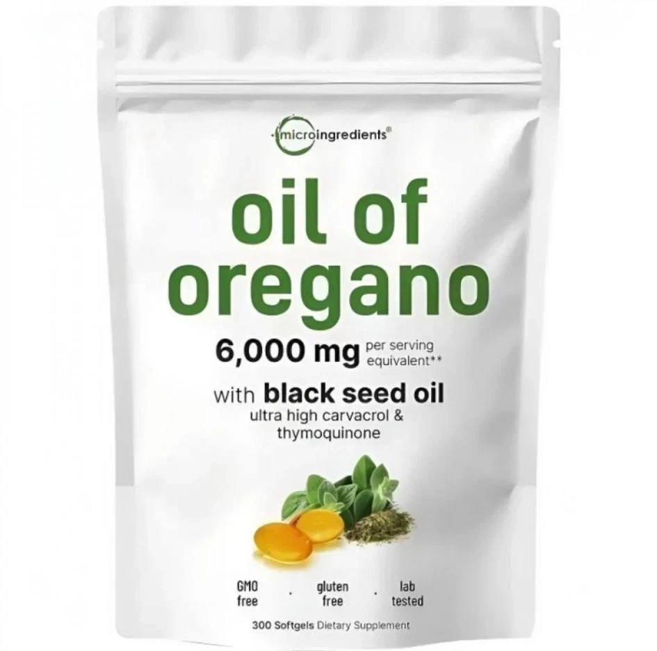 Oregano Oil 6000mg + Certified Black Seed Oil | Micro Ingredients Capsules