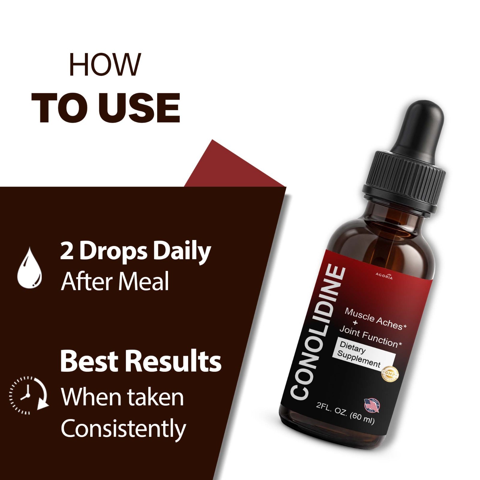 Conolidine Drops Muscle Aches + Joint Function Dietary Supplement Serum (5-Pack)