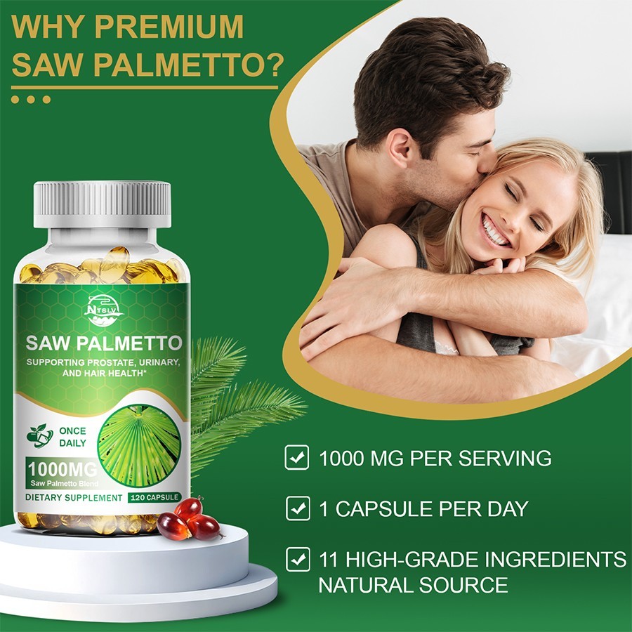 Saw Palmetto 1000mg 120 Capsules Men’s Wellness Dietary Supplement