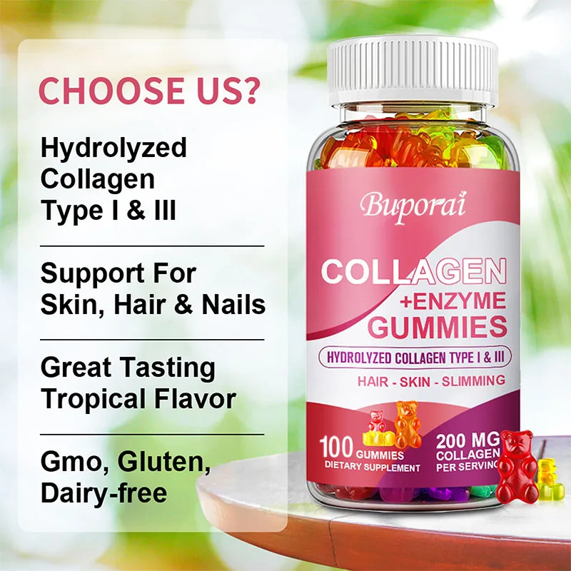 Collagen + Enzyme 200pcs – Healthy Hair, Strong Nails,Reduced Wrinkles,Digestion