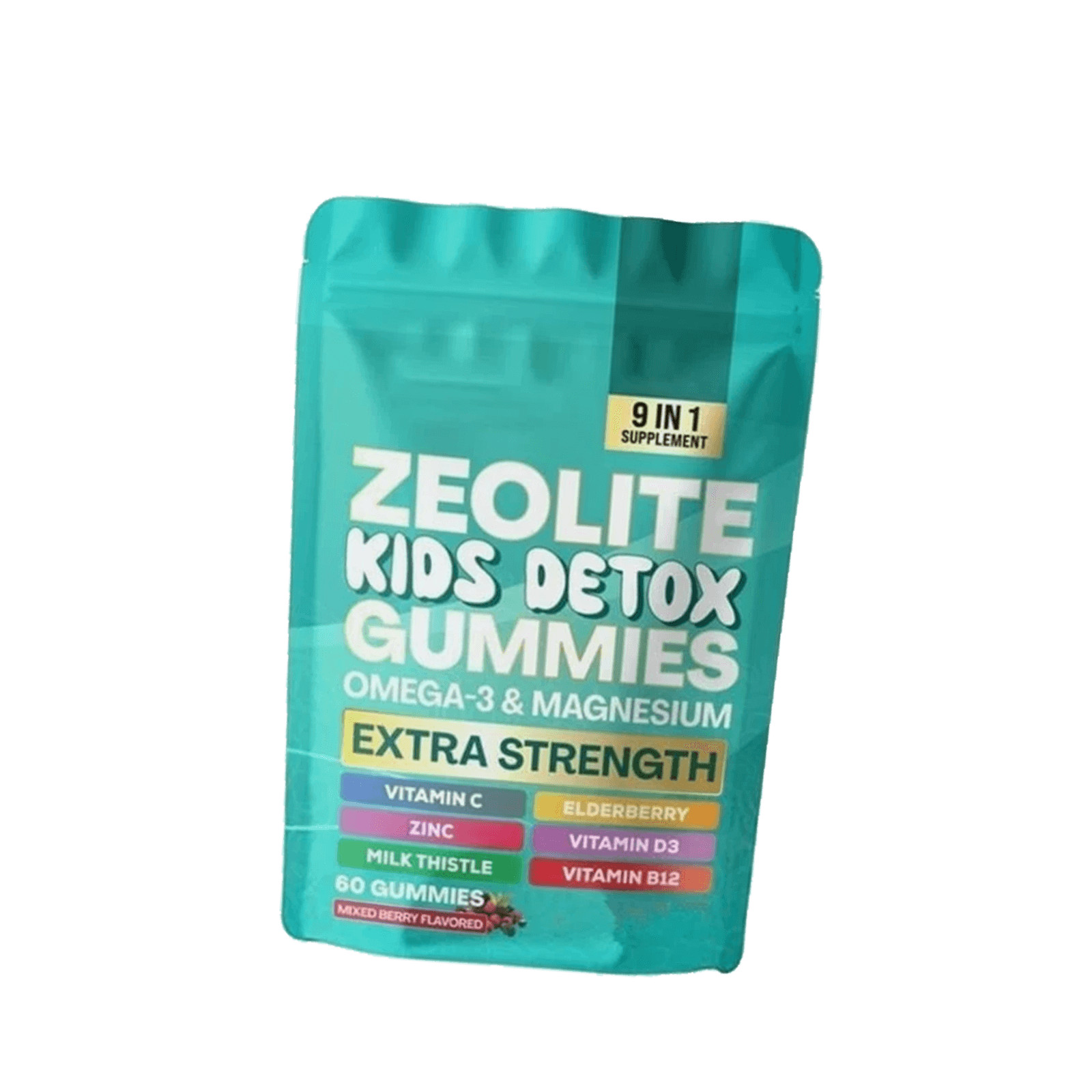 Detox Gummies Kids All-in-One Mixed Berry Flavored Zeolite 60 Gummies NEW