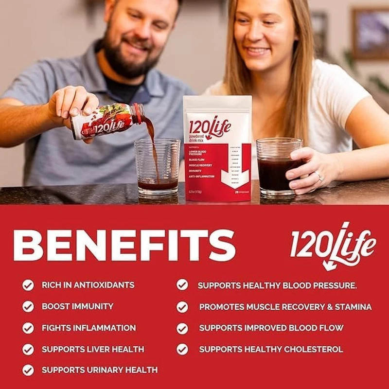 120Life Blood Pressure Drink Mix Beet Root & Pomegranate 28 Servings