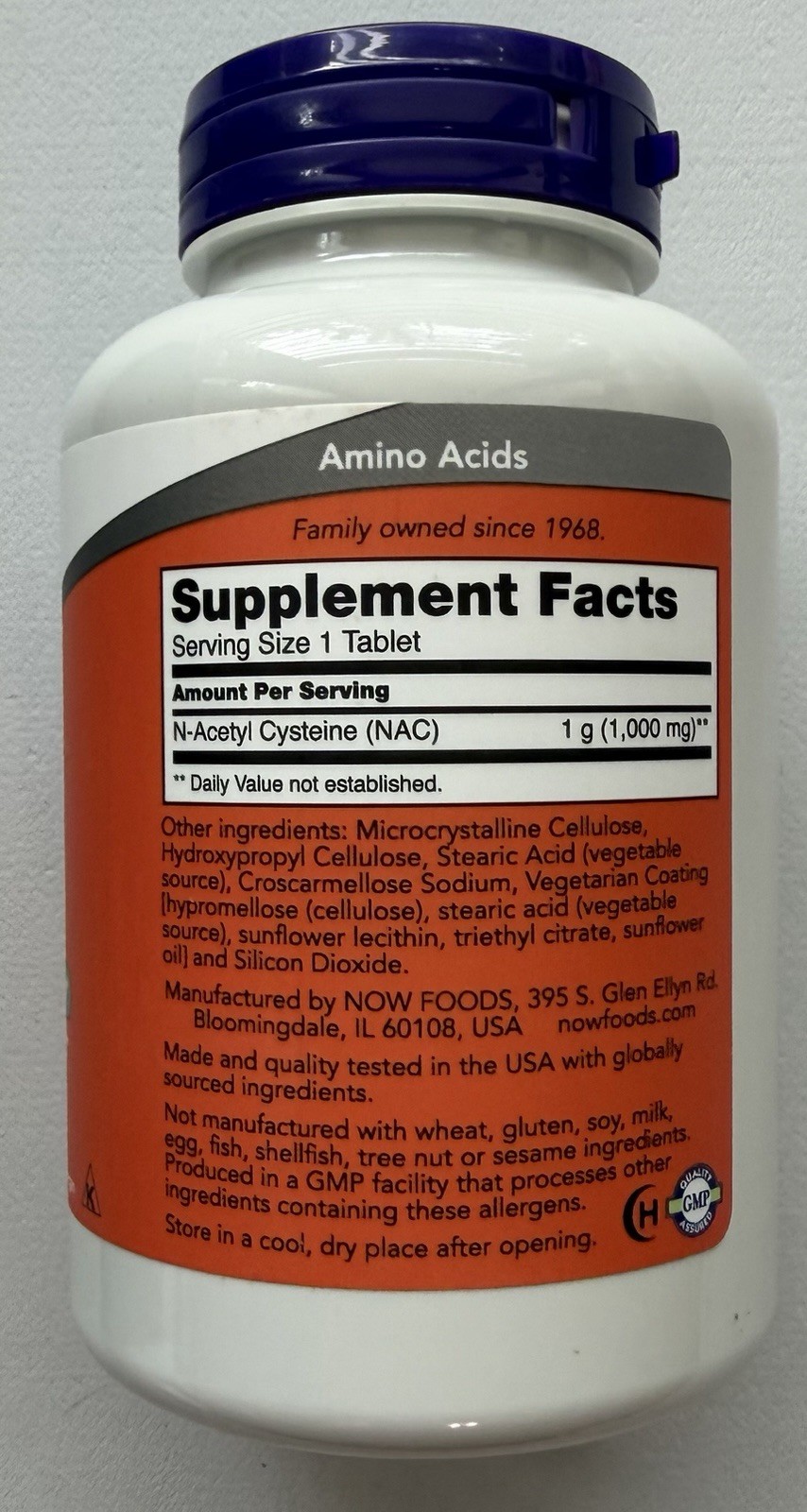 NOW Foods Supplements, NAC (N-Acetyl-Cysteine) 1,000 mg, 120 Tablets