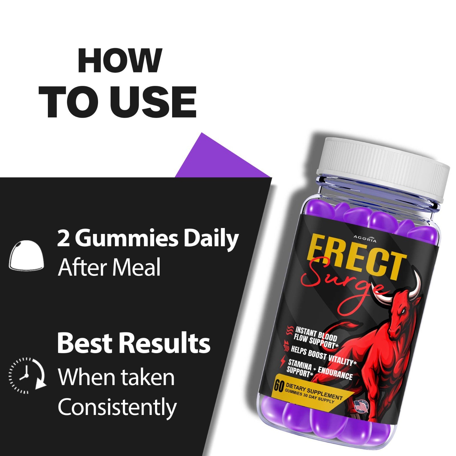 (1 Pack) Erect Surge Advanced Male Health Support Supplement, ErectSurge Gummies