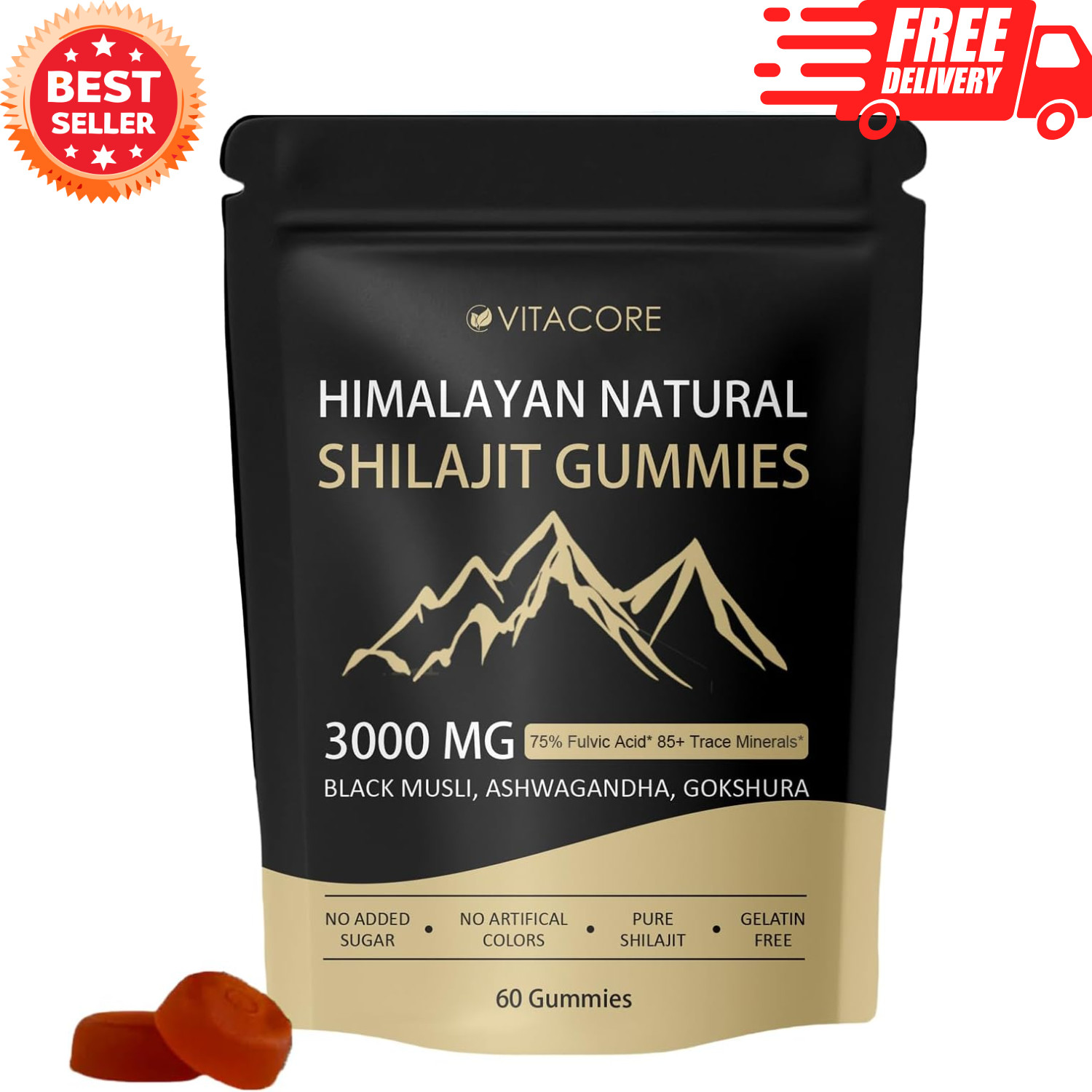 vitacoreHimalayan Shilajit Gummies for Men & Women 60 Count (Pack of 1), 1pc