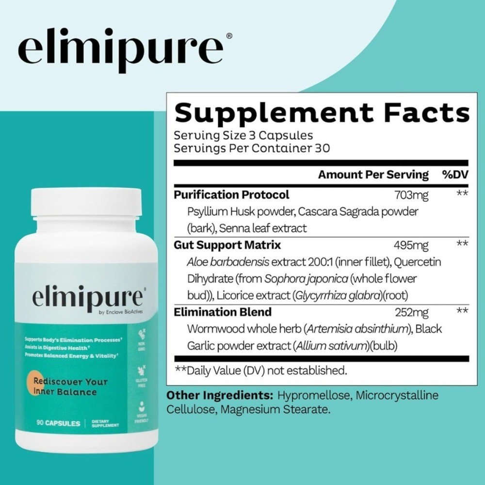 1-3pack Elimipure Daily Gut Health Detox Formula, Comfortable Morning Bowel Care