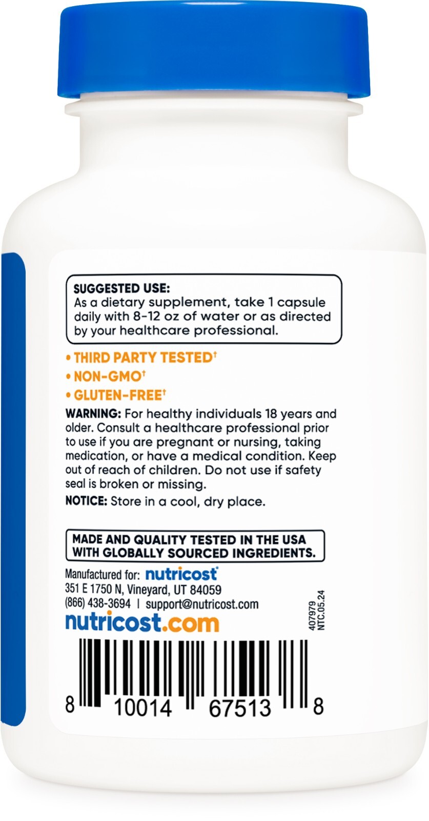 Nutricost 5-HTP 200mg, 60 Capsules (5-Hydroxytryptophan) – Gluten Free, Non-GMO