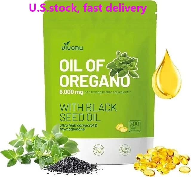 VivoNu Oil of Oregano Capsules | 6000mg Oil of Oregano with Black Seed Oil
